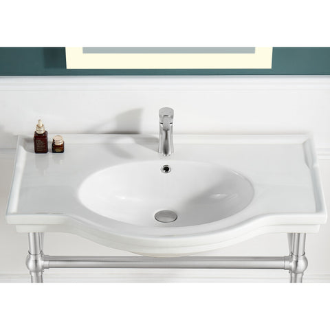 Viola 34.5 in. Console Sink with Ceramic Counter Top
