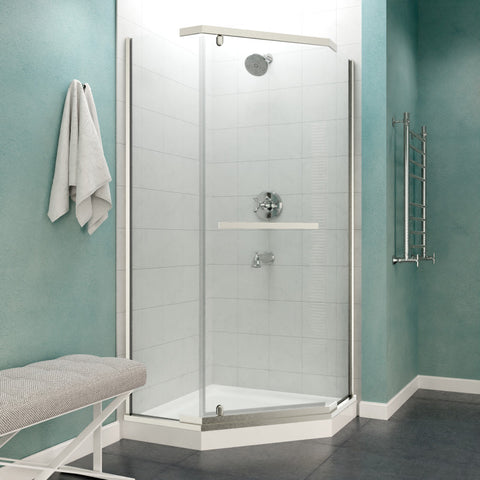 Castle Series 49 in. x 72 in. Semi-Frameless Shower Door with TSUNAMI GUARD