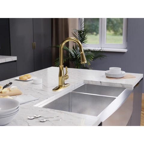 Sifo Hands Free Touchless 1-Handle Pull-Down Sprayer Kitchen Faucet with Motion Sense and Fan Sprayer