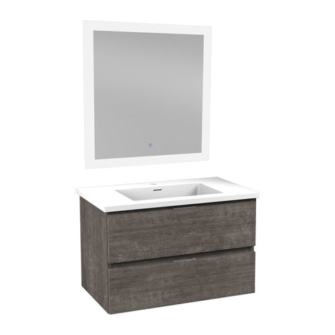 30 in W x 20 in H x 18 in D Bath Vanity with Cultured Marble Vanity Top in White with White Basin & Mirror