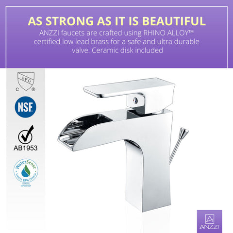 ANZZI Forza Series Single Hole Single-Handle Low-Arc Bathroom Faucet