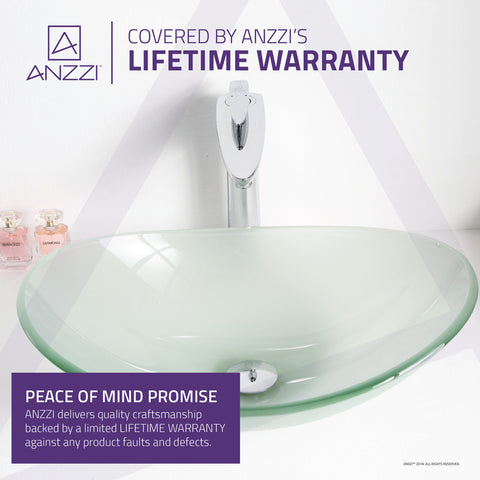 ANZZI Craft Series Deco-Glass Vessel Sink in Lustrous Frosted