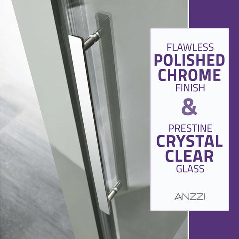 Stellar Series 60 in. x 76 in. Frameless Sliding Shower Door with Handle