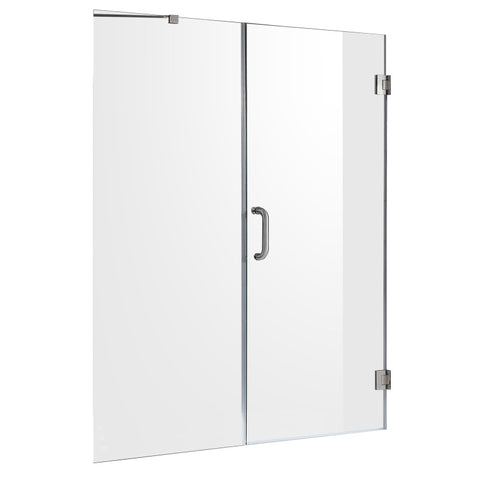Consort Series 60 in. by 72 in. Frameless Hinged Alcove Shower Door with Handle
