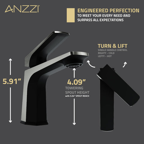 ANZZI Single Handle Single Hole Bathroom Faucet With Pop-up Drain