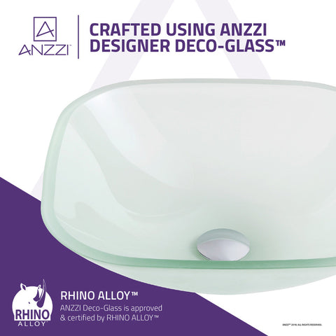 ANZZI Vista Series Deco-Glass Vessel Sink in Lustrous Frosted Finish