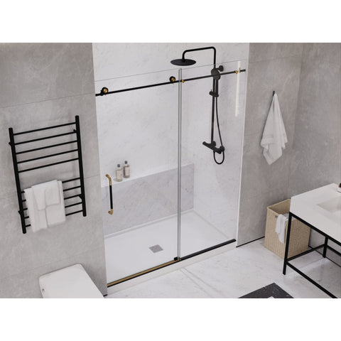 Madam Series 60 in. by 76 in. Frameless Sliding Shower Door with Handle