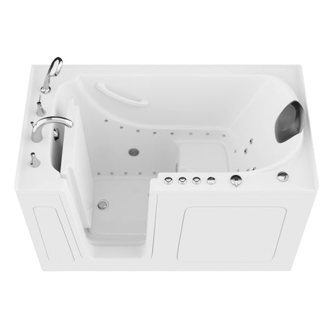 AMZ3260LWD - ANZZI 32 in. x 60 in. Left Drain Quick Fill Walk-In Whirlpool and Air Tub with Powered Fast Drain in White