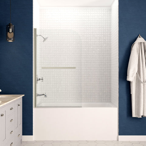 Anzzi 5 ft. Acrylic Rectangle Tub With 34 in. x 58 in. Frameless Tub Door