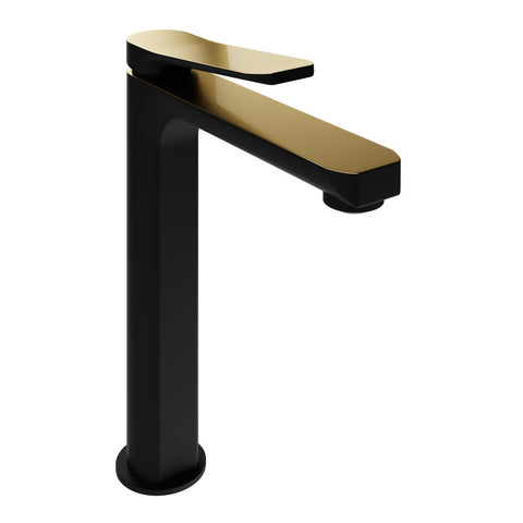 L-AZ901MB-BG - ANZZI Single Handle Single Hole Bathroom Vessel Sink Faucet With Pop-up Drain in Matte Black & Brushed Gold