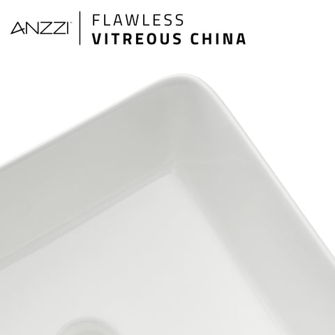 Modena Series 5.4 in. Ceramic Rectangular Vessel Bathroom Sink Basin in White