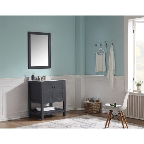 Montaigne 30 in. W x 22 in. D Bathroom Bath Vanity Set with Carrara Marble Top with White Sink