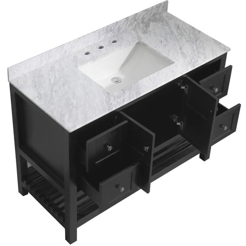 Montaigne 48 in. W x 22 in. D Bathroom Bath Vanity Set with Carrara Marble Top with White Sink