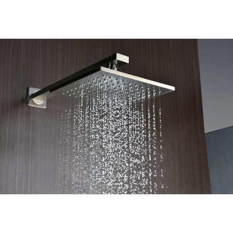 ANZZI Mezzo Series Single Handle Wall Mounted Showerhead and Bath Faucet Set in Brushed Nickel
