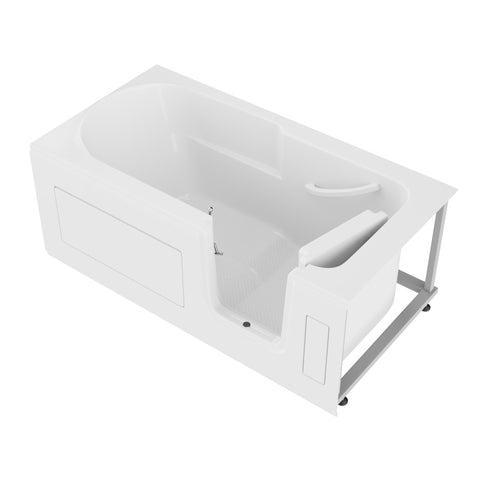 AMZ3060SIRWS - ANZZI 30 in. x 60 in. Right Drain Step-In Walk-In Soaking Tub with Low Entry Threshold in White