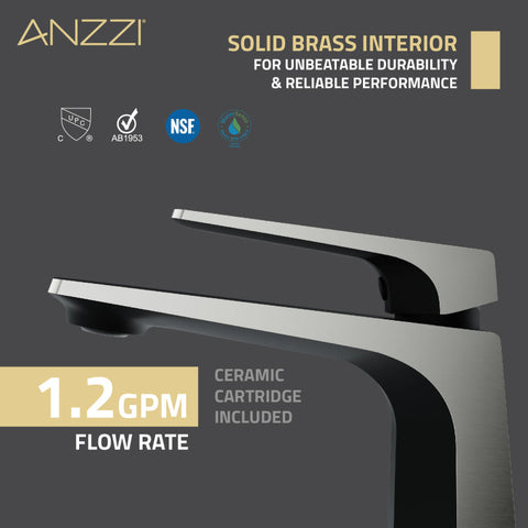 ANZZI Single Handle Single Hole Bathroom Faucet With Pop-up Drain