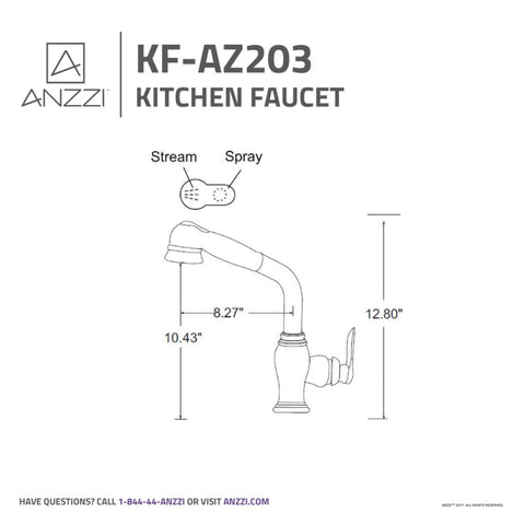 ANZZI Del Moro Single-Handle Pull-Out Sprayer Kitchen Faucet