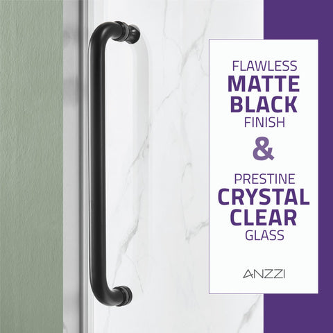 ANZZI Leon Series 60 in. by 76 in. Frameless Sliding Shower Door with Handle