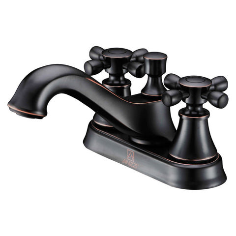 ANZZI Major Series 4 in. Centerset 2-Handle Mid-Arc Bathroom Faucet