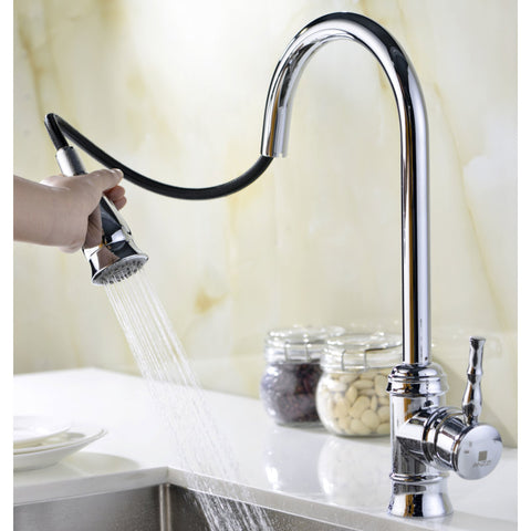 VANGUARD Undermount Stainless Steel 23 in. Single Bowl Kitchen Sink and Faucet Set with Sails Faucet in Polished Chrome