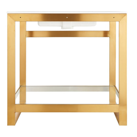 Orchard 36 in. Console Sink with Glossy White Counter Top
