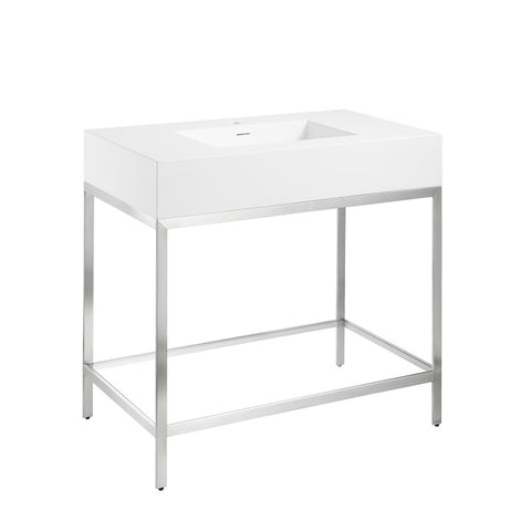 Ventura 36 in. Console Sink with Matte White Counter Top