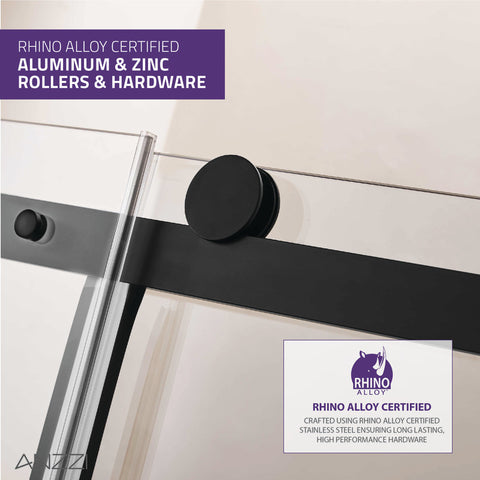 Rhodes Series 48 in. x 76 in. Frameless Sliding Shower Door with Handle