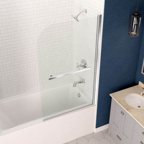 Anzzi 5 ft. Acrylic Rectangle Tub With 34 in. x 58 in. Frameless Tub Door