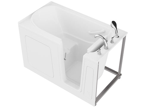 ANZZI 32 in. x 60 in. Right Drain Quick Fill Walk-In Soaking Tub in White