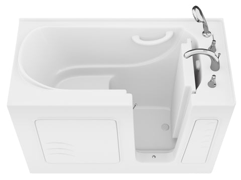 AZB2653RWS - ANZZI Value Series 26 in. x 53 in. Right Drain Quick Fill Walk-In Soaking Tub in White