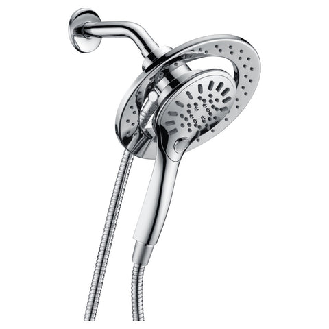 SH-AZ067CH-R - ANZZI ANZZI Retro-Fit 3-Spray Patterns with 7.48 in. Wall Mounted Dual Shower Heads with Magnetic Divert in Polished Chrome