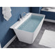 FT-AZ114-67 - ANZZI VAULT 67 in. Acrylic Flatbottom Freestanding Bathtub in White with Pre-Drilled Deck Mount