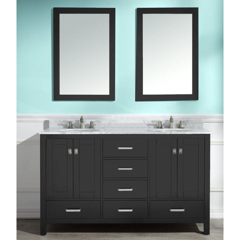 Chateau 60 in. W x 22 in. D Bathroom Vanity Set with Carrara Marble Top with White Sink