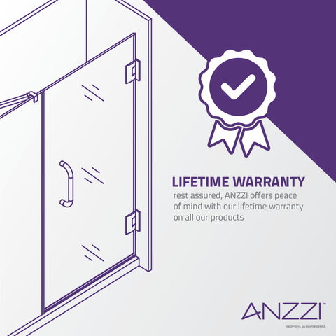 Consort Series 60 in. by 72 in. Frameless Hinged Alcove Shower Door with Handle