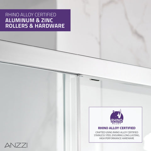 ANZZI Halberd 48 in. x 72 in. Framed Shower Door with TSUNAMI GUARD