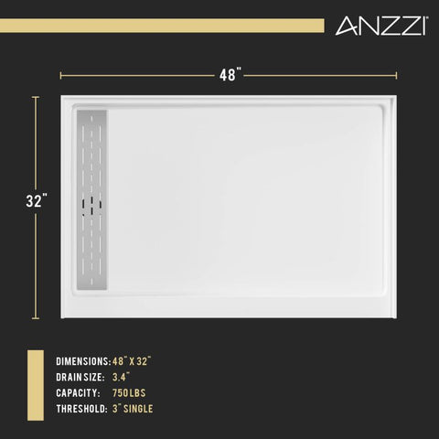 Alexander 48 in. x 32 in. Shower Base