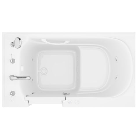 AZB3053LWH - ANZZI Value Series 30 in. x 53 in. Left Drain Quick Fill Walk-in Whirlpool Tub in White