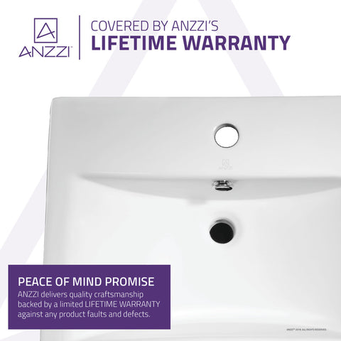 Vitruvius Series 21 in. L x 16 in. W Deck Mount Rectangular Non-Porous Bathroom Vessel Sink in Glossy White Ceramic