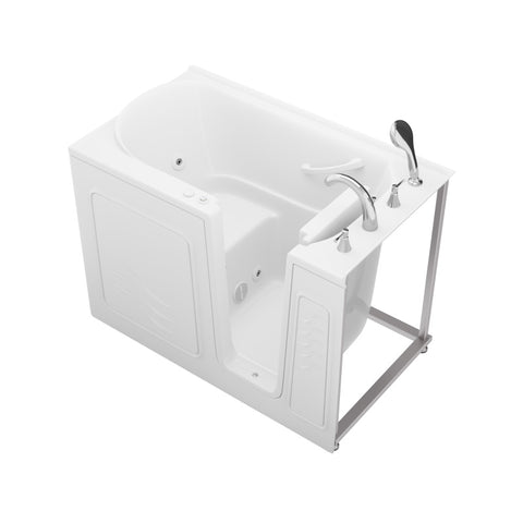 ANZZI Value Series 30 in. x 53 in. Right Drain Quick Fill Walk-in Whirlpool Tub in White