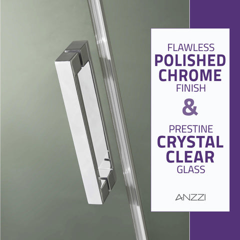 Rhodes Series 48 in. x 76 in. Frameless Sliding Shower Door with Handle