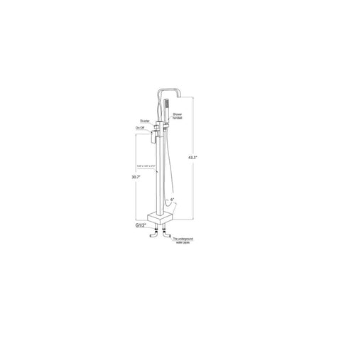 Yosemite 2-Handle Claw Foot Tub Faucet with Hand Shower