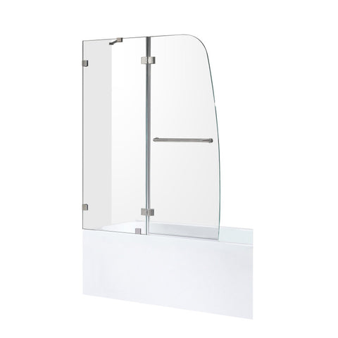 Anzzi 5 ft. Acrylic Rectangle Tub With 48 in. by 58 in. Frameless Hinged tub door