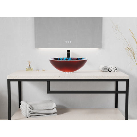 ANZZI Belissima Round Glass Vessel Bathroom Sink