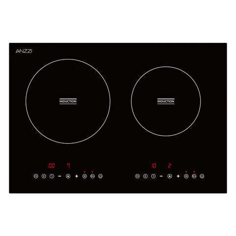 Aurora Collection 20 in. Induction Cooktop in Black with Child Safety Lock, Auto Switch Off, and Dual-Zone Control