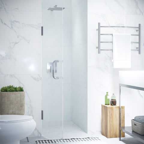 Fellow Series 30 in. by 72 in. Frameless Hinged Shower Door with Handle