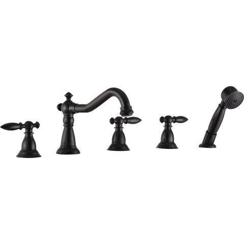 Patriarch 2-Handle Deck-Mount Roman Tub Faucet with Handheld Sprayer