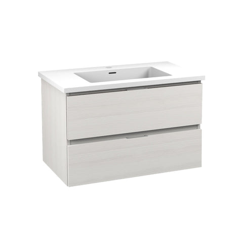 Conques 30 in W x 20 in H x 18 in D Bath Vanity with Cultured Marble Vanity Top in White with White Basin
