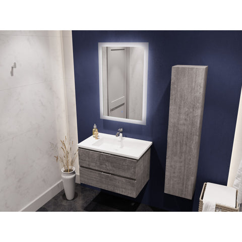 30 in. W x 20 in. H x 18 in. D Bath Vanity Set with Vanity Top in White with White Basin and Mirror