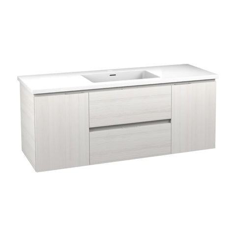 VT-CT48-WH - Conques 48 in W x 20 in H x 18 in D Bath Vanity in Rich White with Cultured Marble Vanity Top in White with White Basin