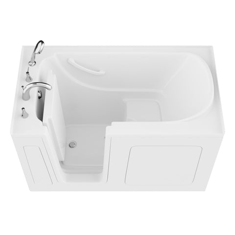 AMZ3260LWS - ANZZI 32 in. x 60 in. Left Drain Quick Fill Walk-In Soaking Tub in White